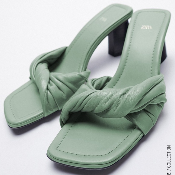 Zara knotted leather heeled sandals